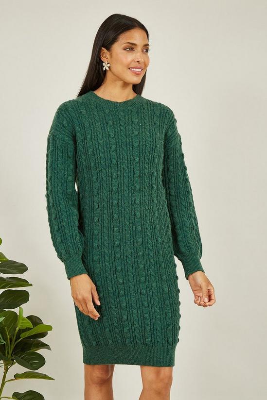 Yumi Green Cable Knit Tunic Dress 3