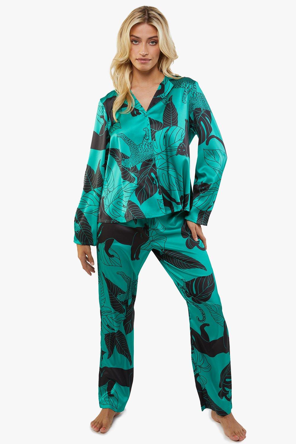 Panther Print Satin Pyjama Set