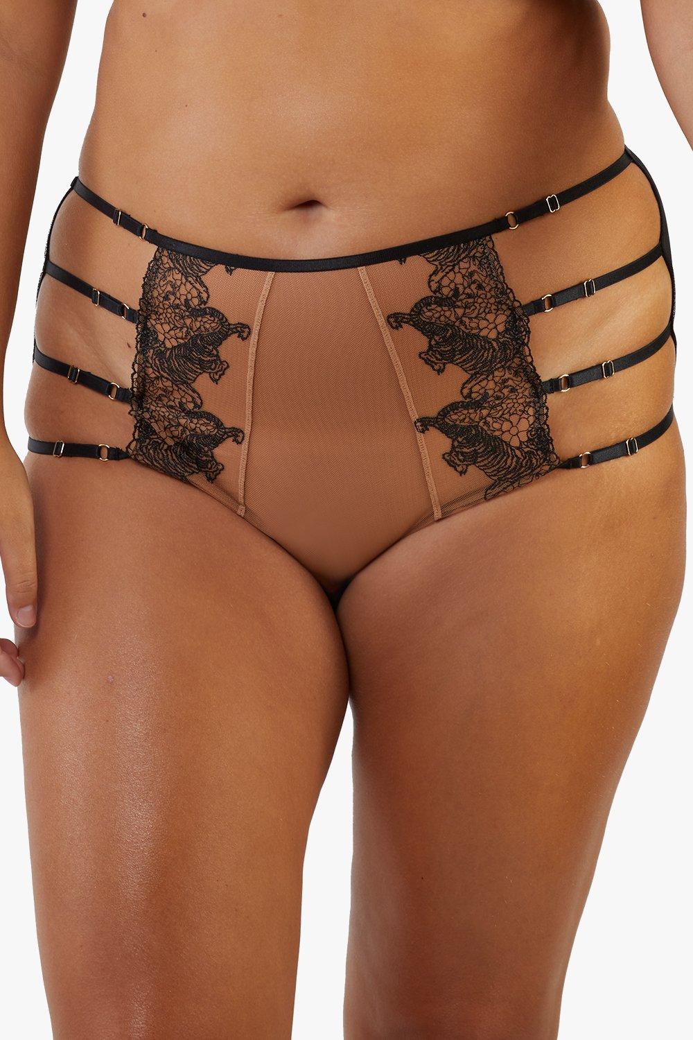 Tiger Mesh Embroidered High Waisted Brief
