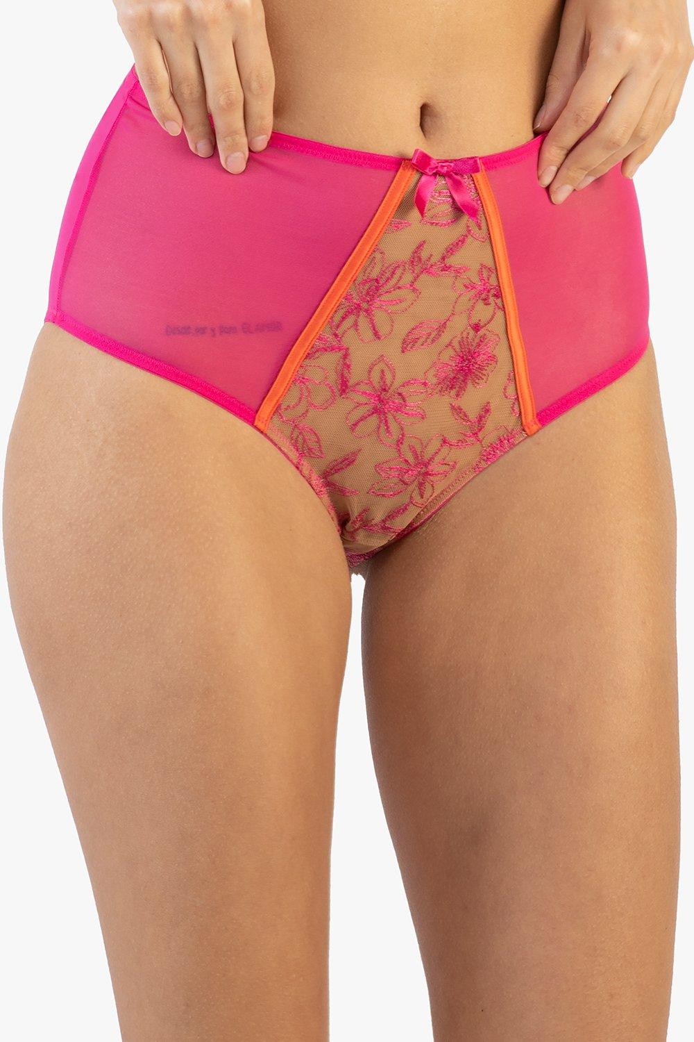 Olivia  Contrast Embroidery High Waist Brief