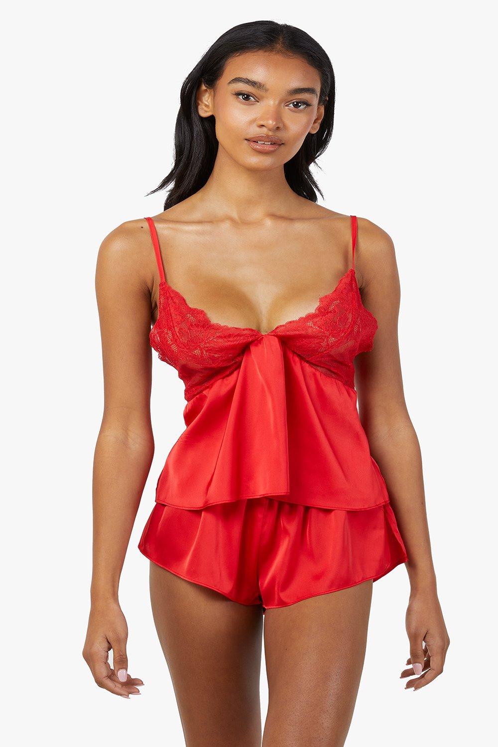 Rosie  Satin and Lace Cami & Short Set