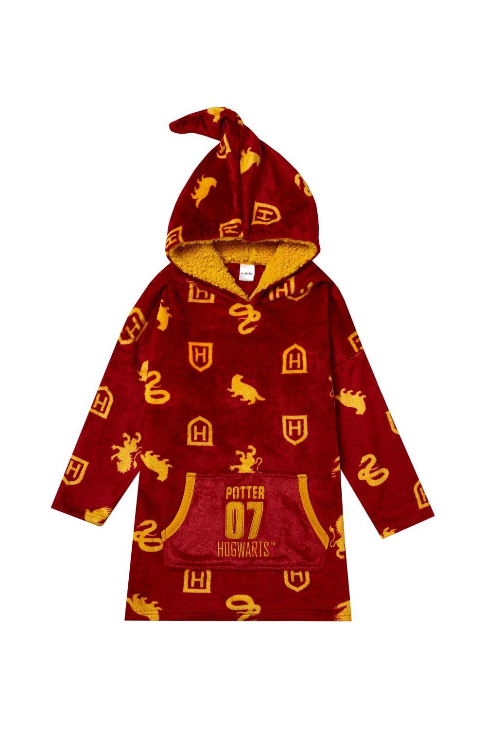 Hogwarts Pattern Blanket Hoodie Oversized Fleece Ultra Soft and Cosy