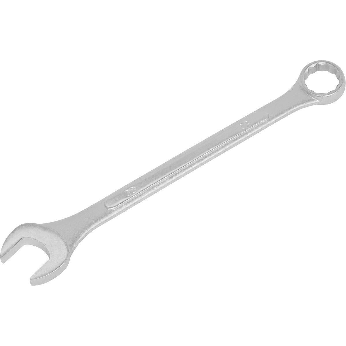 38mm Large Combination Spanner - Drop Forged Steel - Chrome Plated Polished Jaws