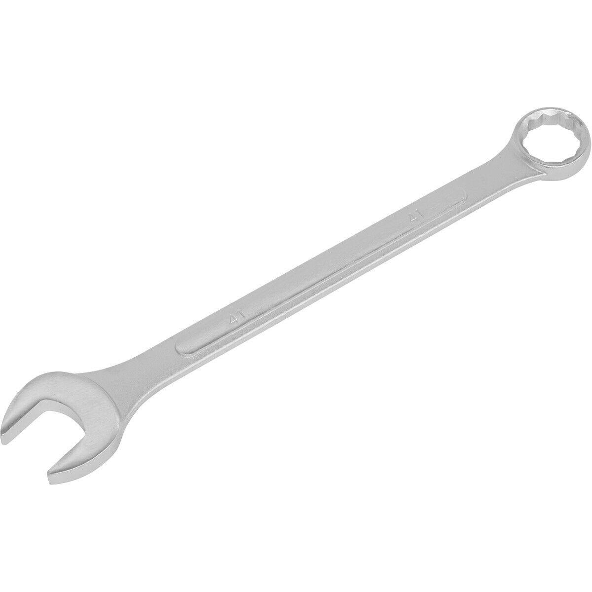 41mm Large Combination Spanner - Drop Forged Steel - Chrome Plated Polished Jaws
