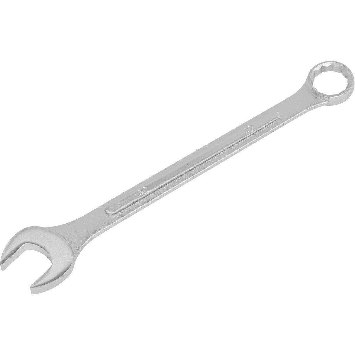 42mm Large Combination Spanner - Drop Forged Steel - Chrome Plated Polished Jaws