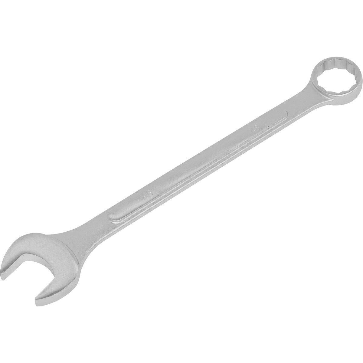 46mm Large Combination Spanner - Drop Forged Steel - Chrome Plated Polished Jaws