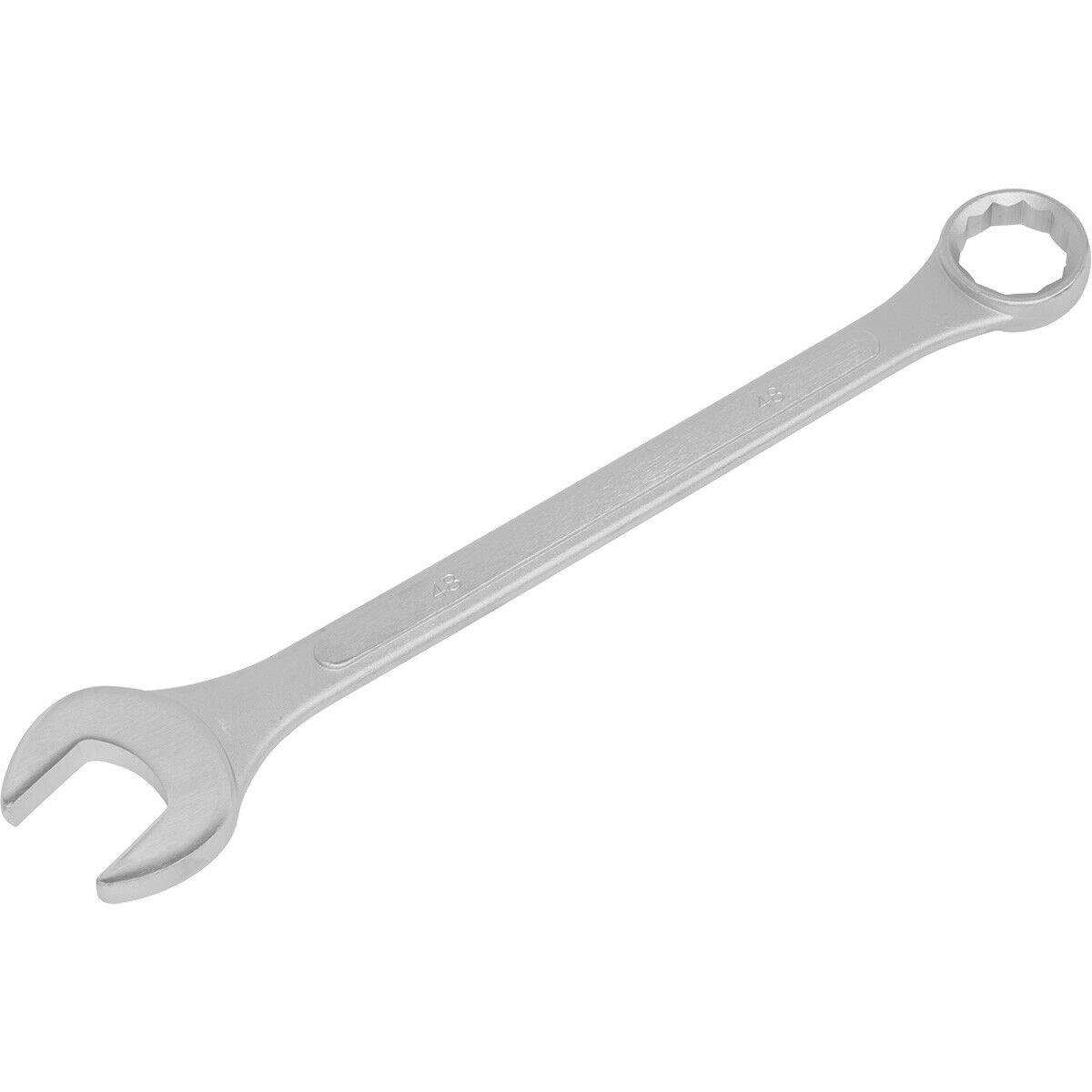 48mm Large Combination Spanner - Drop Forged Steel - Chrome Plated Polished Jaws