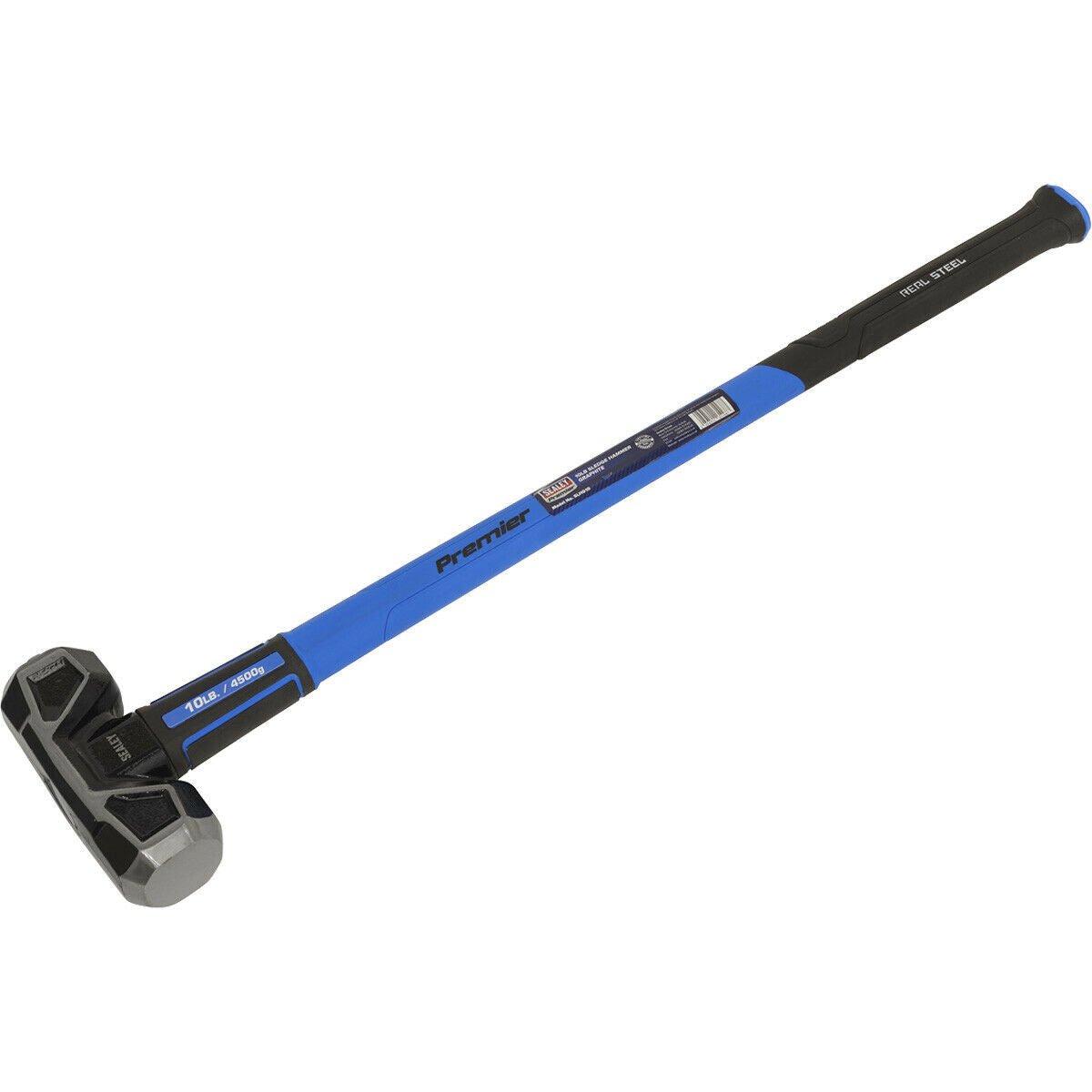10lb Sledge Hammer - Fibreglass Handle - Rubber Grip - Drop Forged Carbon Steel