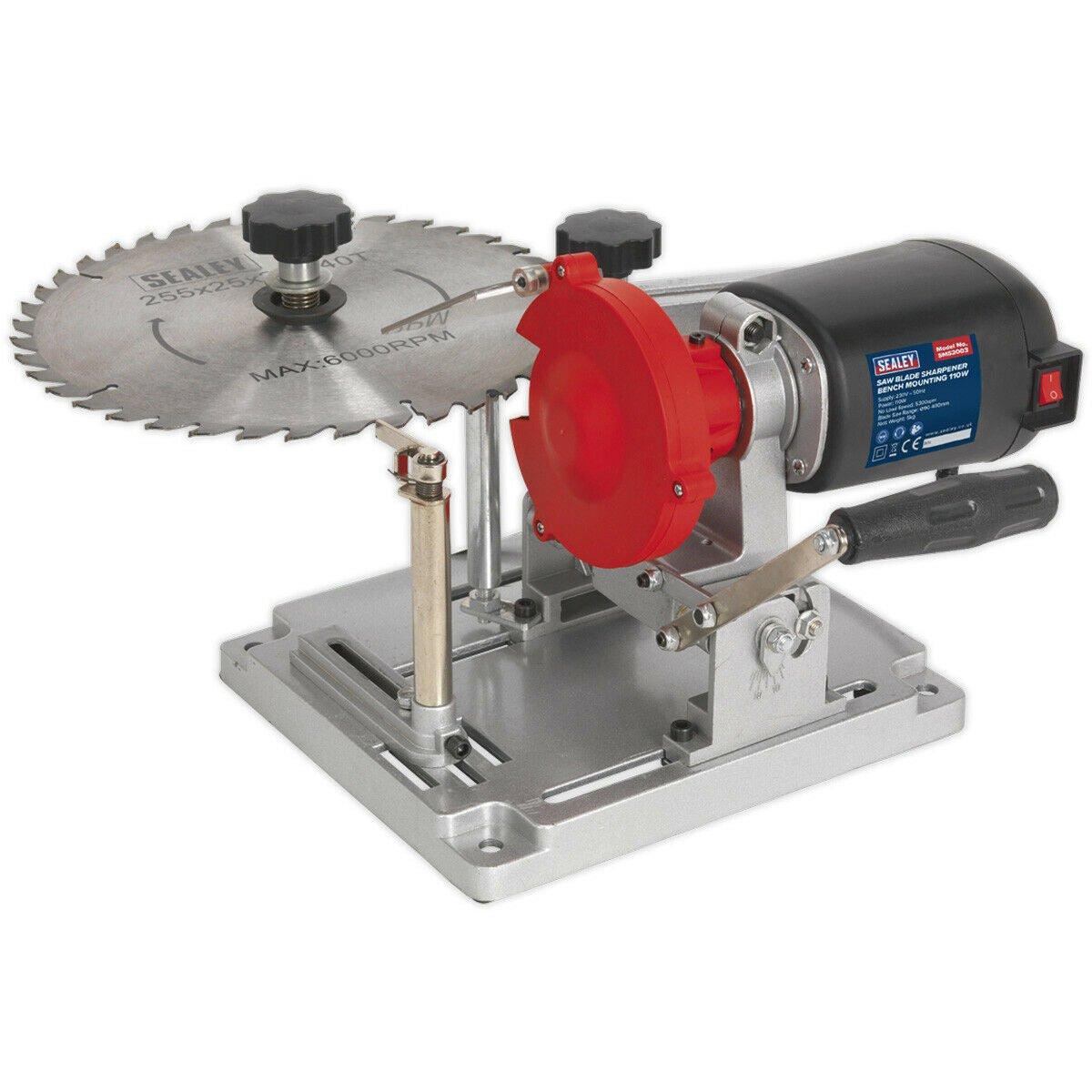 Bench Mounted Saw Blade Sharpener - Suitable for TCT Saw Blades - 110W Motor