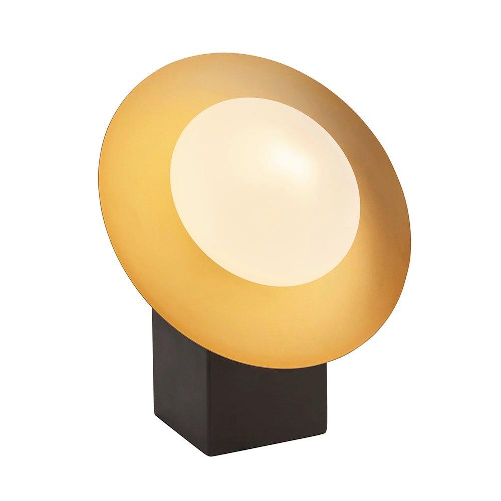 Pebble Glass Table Lamp Light - Gold & Bronze Metalwork - Opal Glass Shades