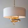 Loops Gold Leaf Ribbon Ceiling Pendant Light & Ivory Shade 3 Bulb Hanging Lamp Fitting thumbnail 5