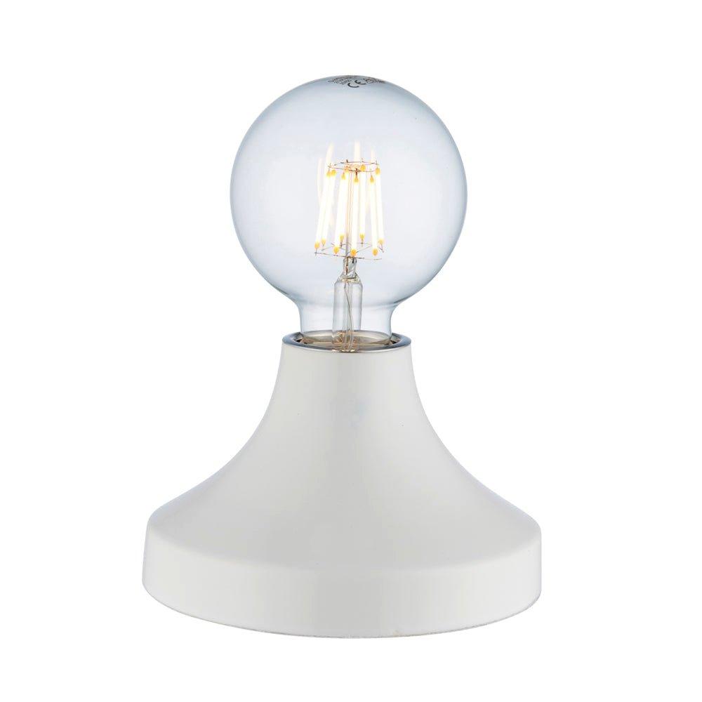 Gloss White Ceramic Table Lamp Light Fitting - Minimalistic Bulb Holder Design
