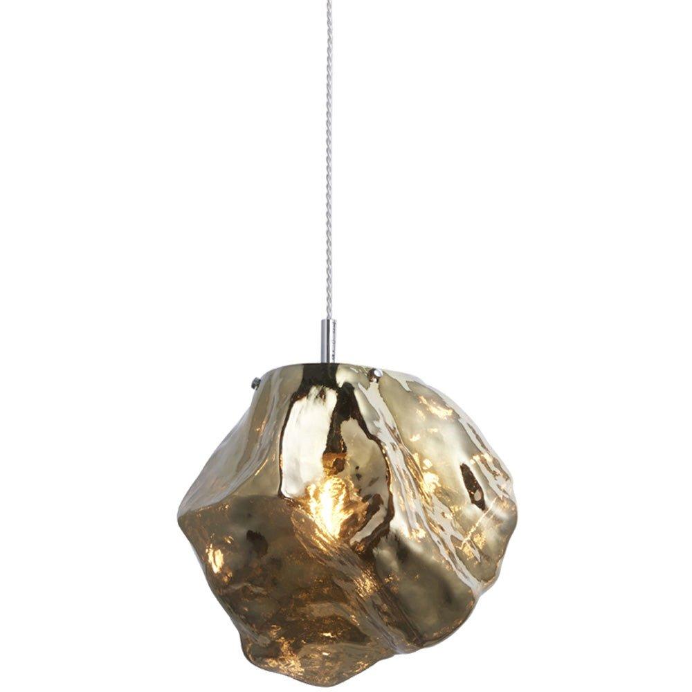 Metallic Bronze Rock Design Ceiling Pendant Light Dimmable Hanging Light Fitting