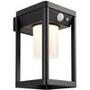Loops Modern Solar Powered Wall Light with PIR & Photocell - Textured Black Finish thumbnail 1