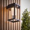 Loops Modern Solar Powered Wall Light with PIR & Photocell - Textured Black Finish thumbnail 3