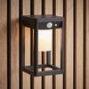 Loops Modern Solar Powered Wall Light with PIR & Photocell - Textured Black Finish thumbnail 4