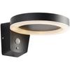 Loops Solar Powered Outdoor Wall Light Photocell & PIR Textured Black & White Diffuser thumbnail 1