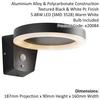 Loops Solar Powered Outdoor Wall Light Photocell & PIR Textured Black & White Diffuser thumbnail 2