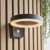 Loops Solar Powered Outdoor Wall Light Photocell & PIR Textured Black & White Diffuser thumbnail 3