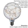 Loops 1W E27 Globe LED Lamp - Mini String LED Lights - Clear Glass Light Bulb thumbnail 2