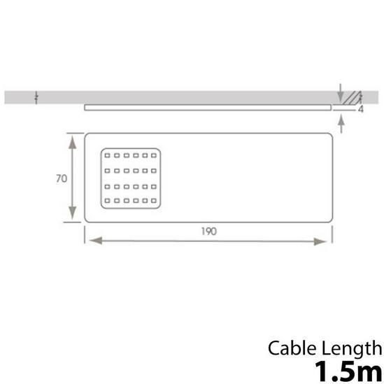 Loops 4x MATT BLACK Ultra-Slim Rectangle Under Cabinet Kitchen Light & Driver Kit - Natural White LED 5