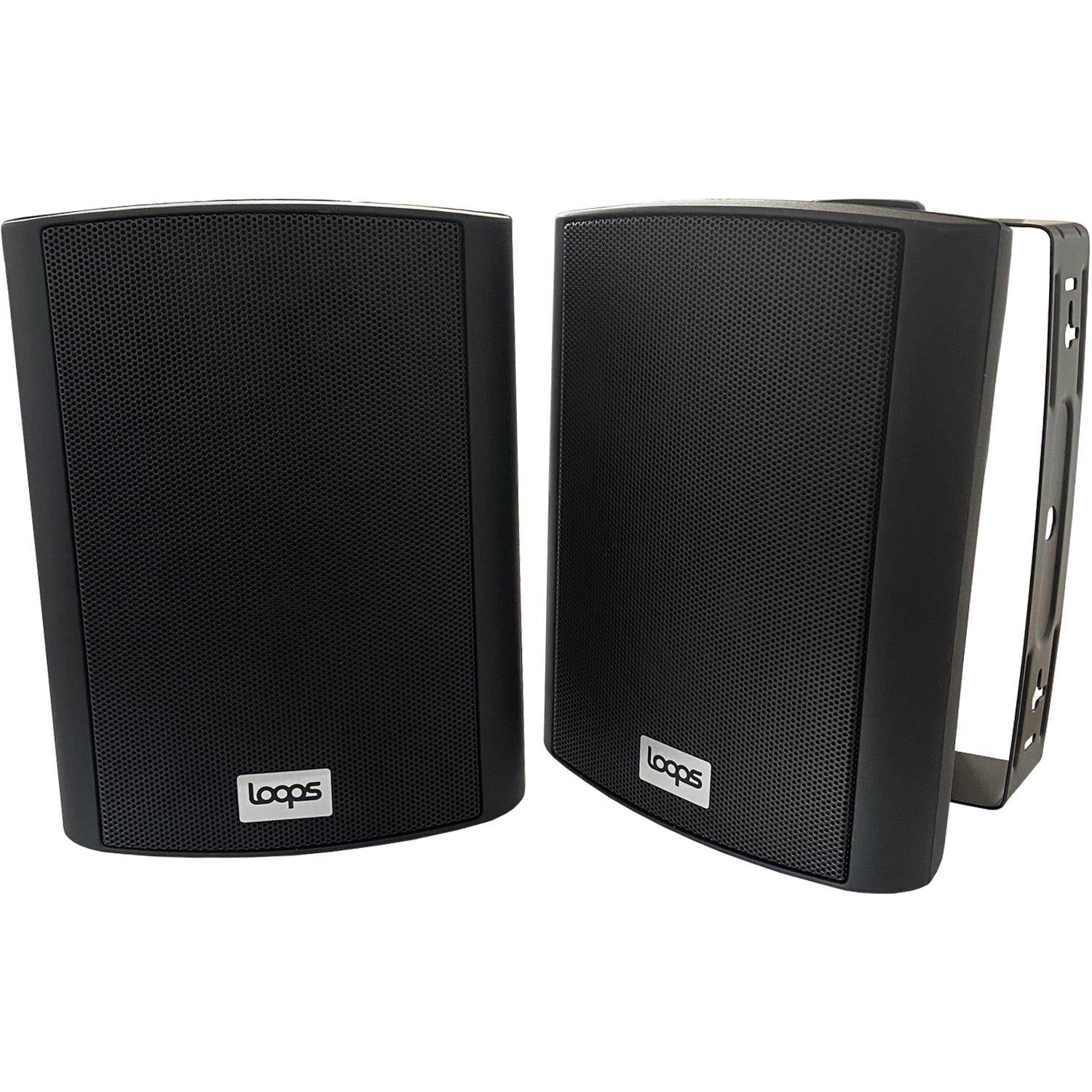Outdoor Rated Active Bluetooth Wall Speakers - 120W 5.25aEUR IP56 - Black Wireless