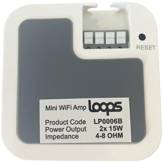 Loops 80W Mini WiFi Stereo Amplifier & 4x 70W Black Wall Mounted Speaker Audio System 2