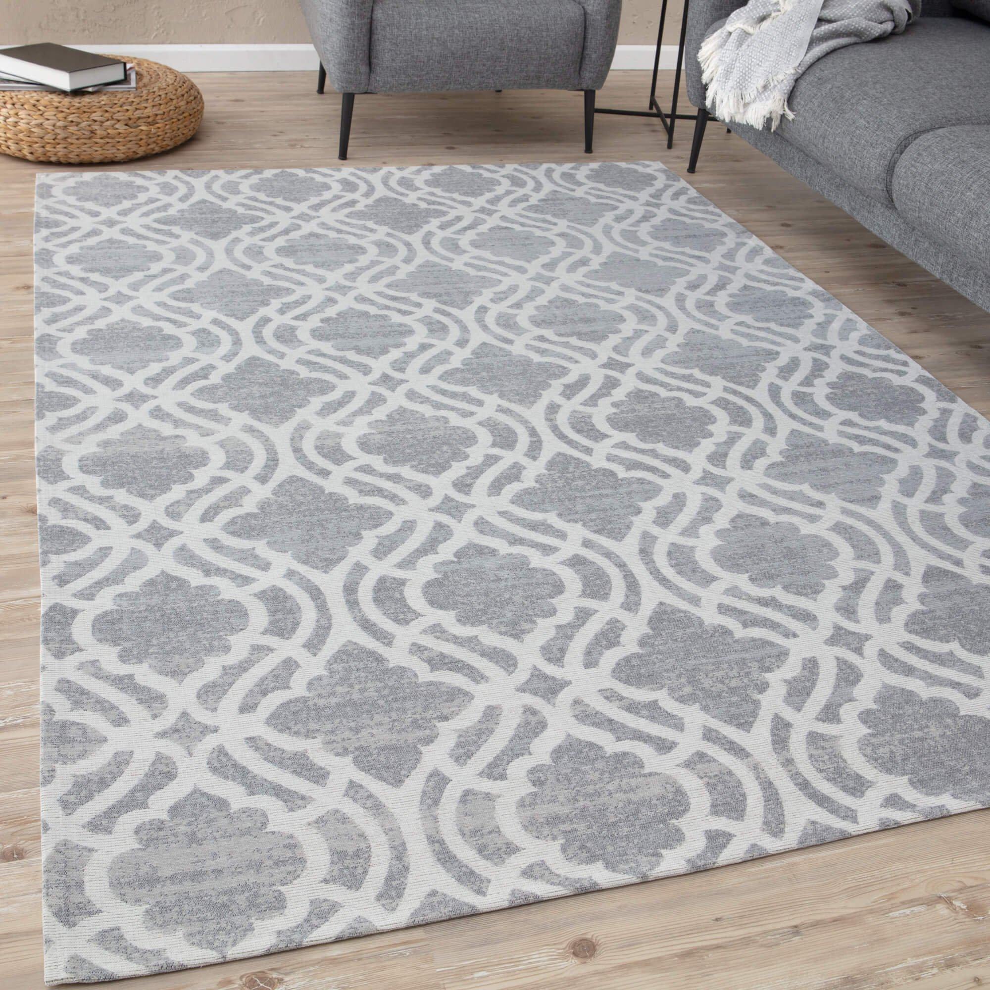 Carina Collection Modern Washable Rugs in Grey - 6901G