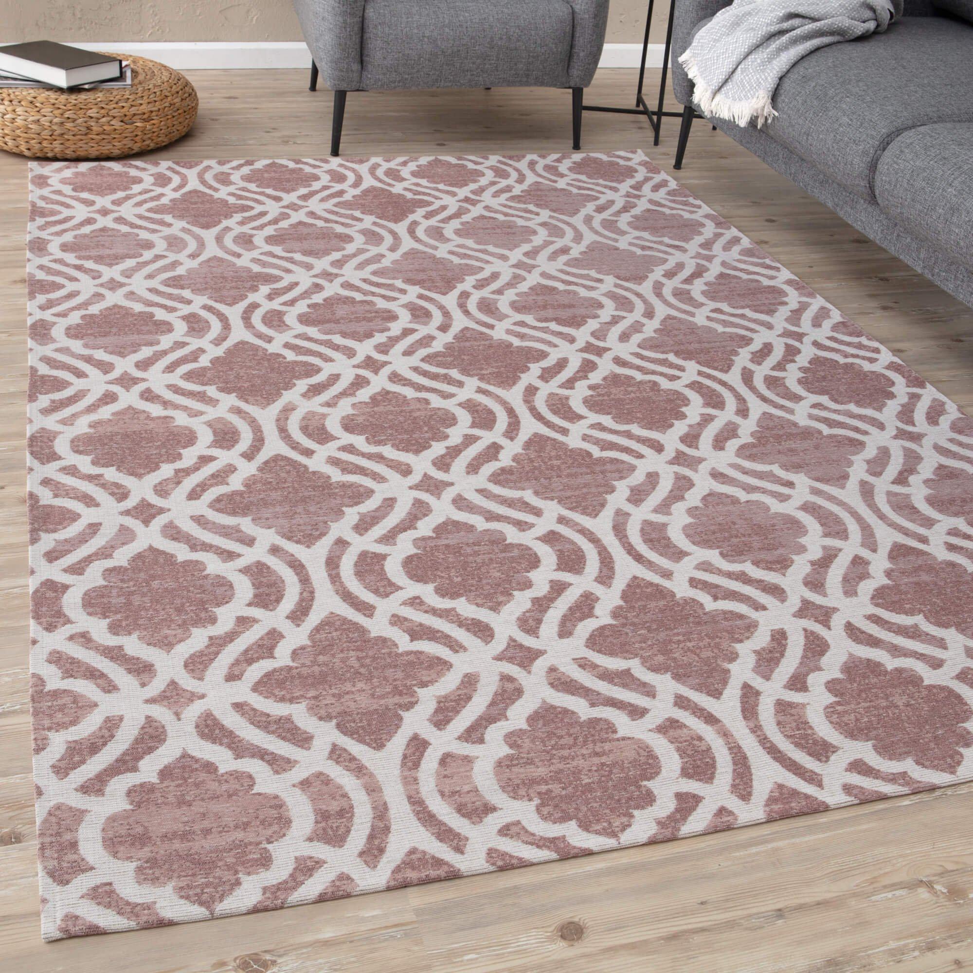 Carina Collection Modern Washable Rugs in Pink - 6902P