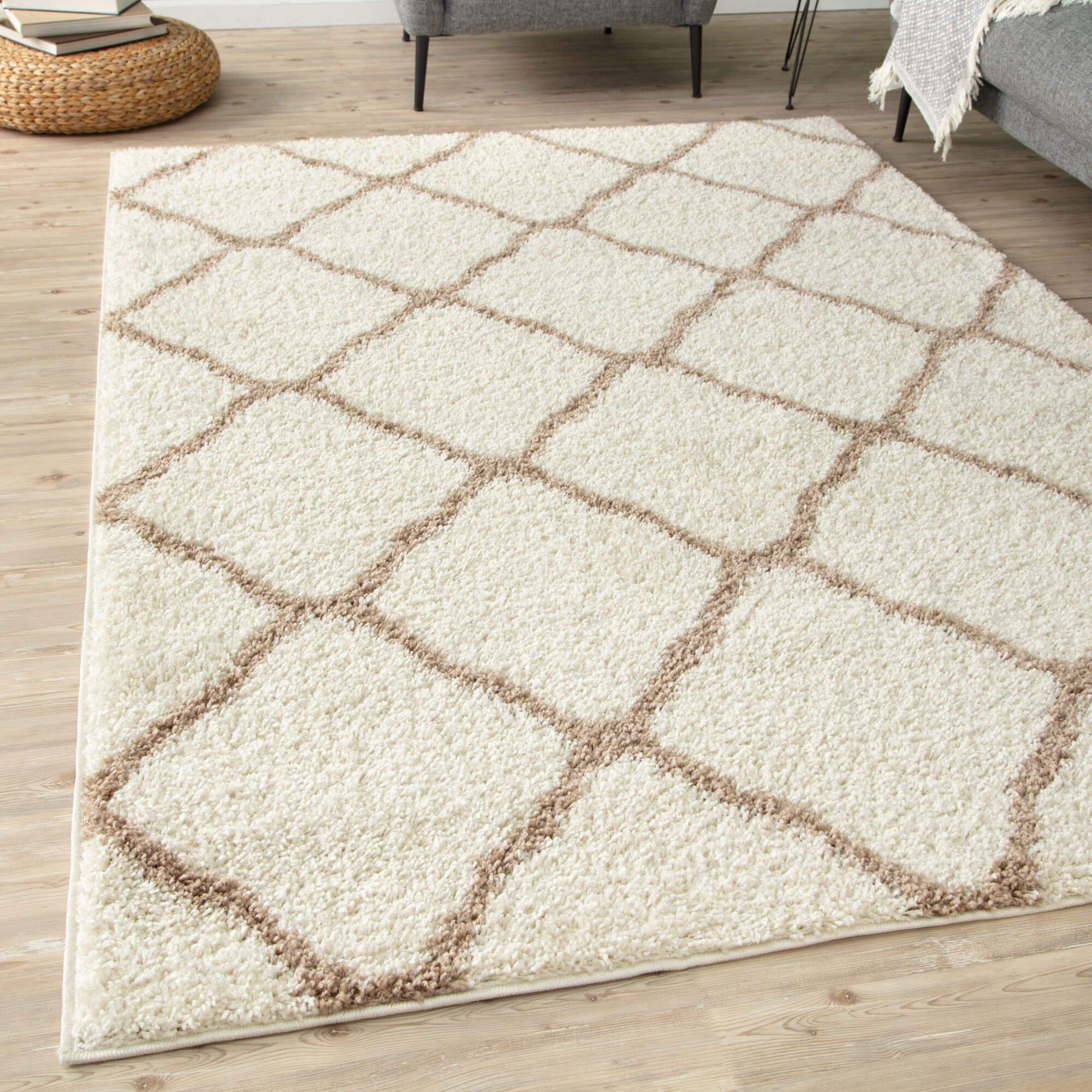 Myshaggy Collection Rugs Moroccan Design in Ivory Beige - 385 IB