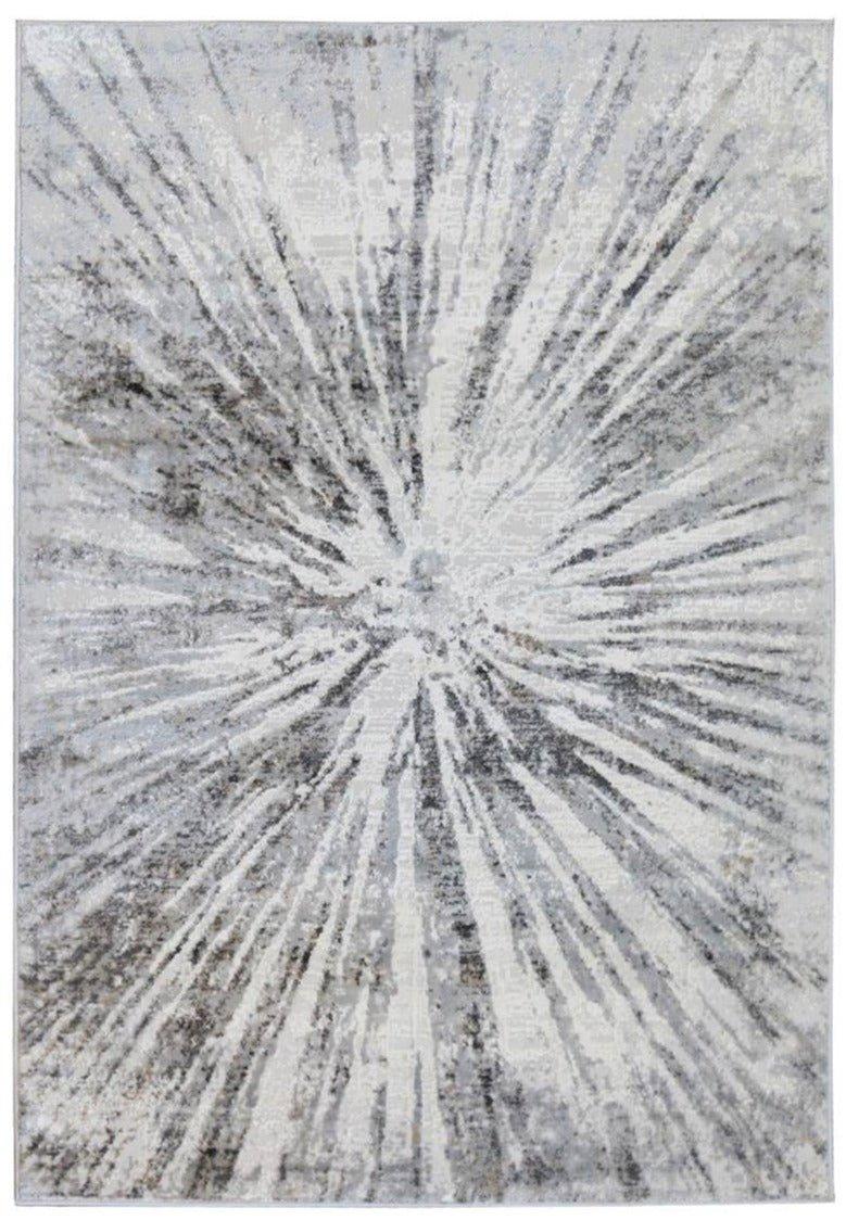 Abstract Collection Burst Design Rug in Grey - D149A