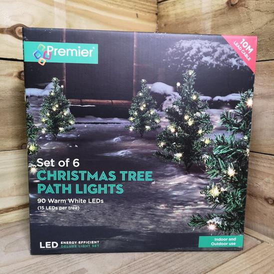 Samuel Alexander 3 Pack of 6 (18) 30cm LED Lit Premier Christmas Tree Path Lights (15 LEDs Per Tree) 6