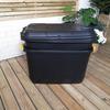 Samuel Alexander 2 x 110L Heavy Duty Trunk on Wheels Sturdy, Lockable, Stackable and Nestable Design Storage Chest with Clips in Black thumbnail 2