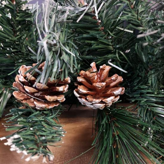 Samuel Alexander 2.7m Snow Flocked Christmas Garland with Pine Cones and Mixed Needles 4