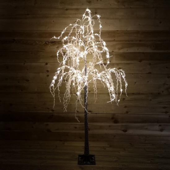 Samuel Alexander Premier 180cm Christmas Flocked Willow Tree 200 Warm White Lights and Flash Function 1