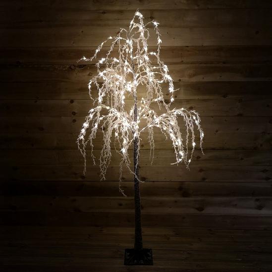 Samuel Alexander Premier 180cm Christmas Flocked Willow Tree 200 Warm White Lights and Flash Function 3