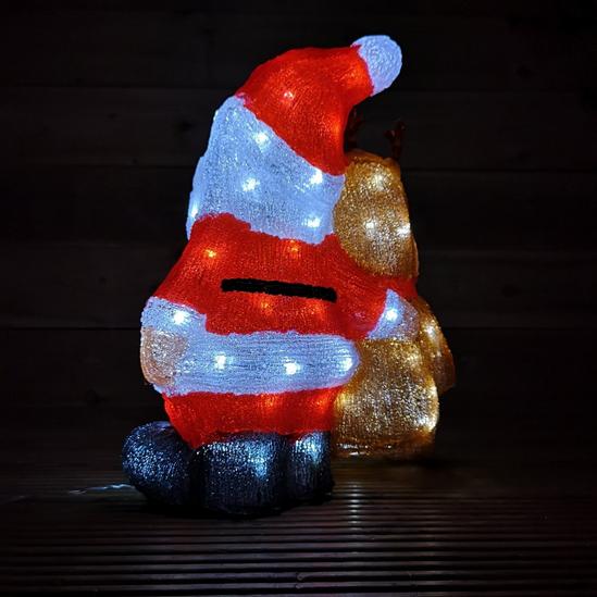 Samuel Alexander 40cm Indoor Outdoor Acrylic LED Santa Claus & Reindeer Christmas Decoration 3
