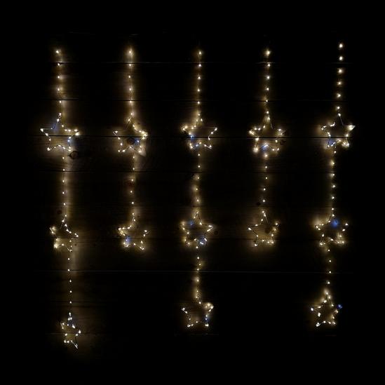 Samuel Alexander 1.3 x 1.2m Premier Christmas Flashing Star LED Curtain Lights in White Mix 3