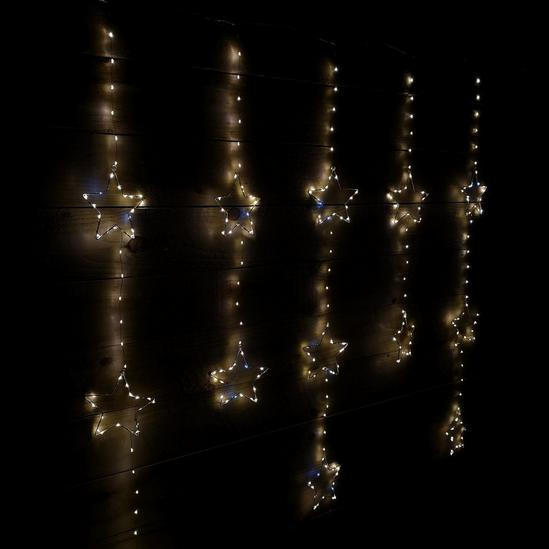 Samuel Alexander 1.3 x 1.2m Premier Christmas Flashing Star LED Curtain Lights in White Mix 4