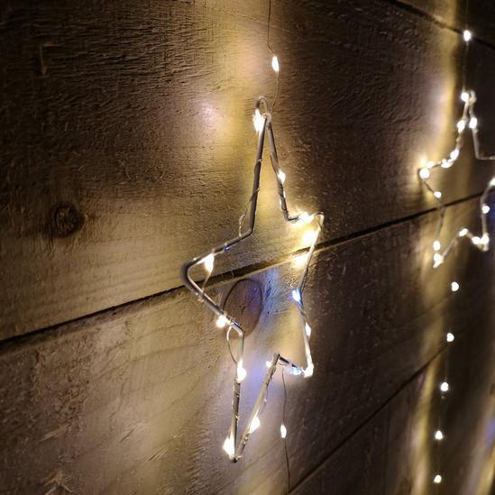 Samuel Alexander 1.3 x 1.2m Premier Christmas Flashing Star LED Curtain Lights in White Mix 6
