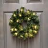 Samuel Alexander Set of 4 Green Pre Lit Warm White Christmas Outdoor Rovinj Pine Door Set Tree Wreath Garland thumbnail 2