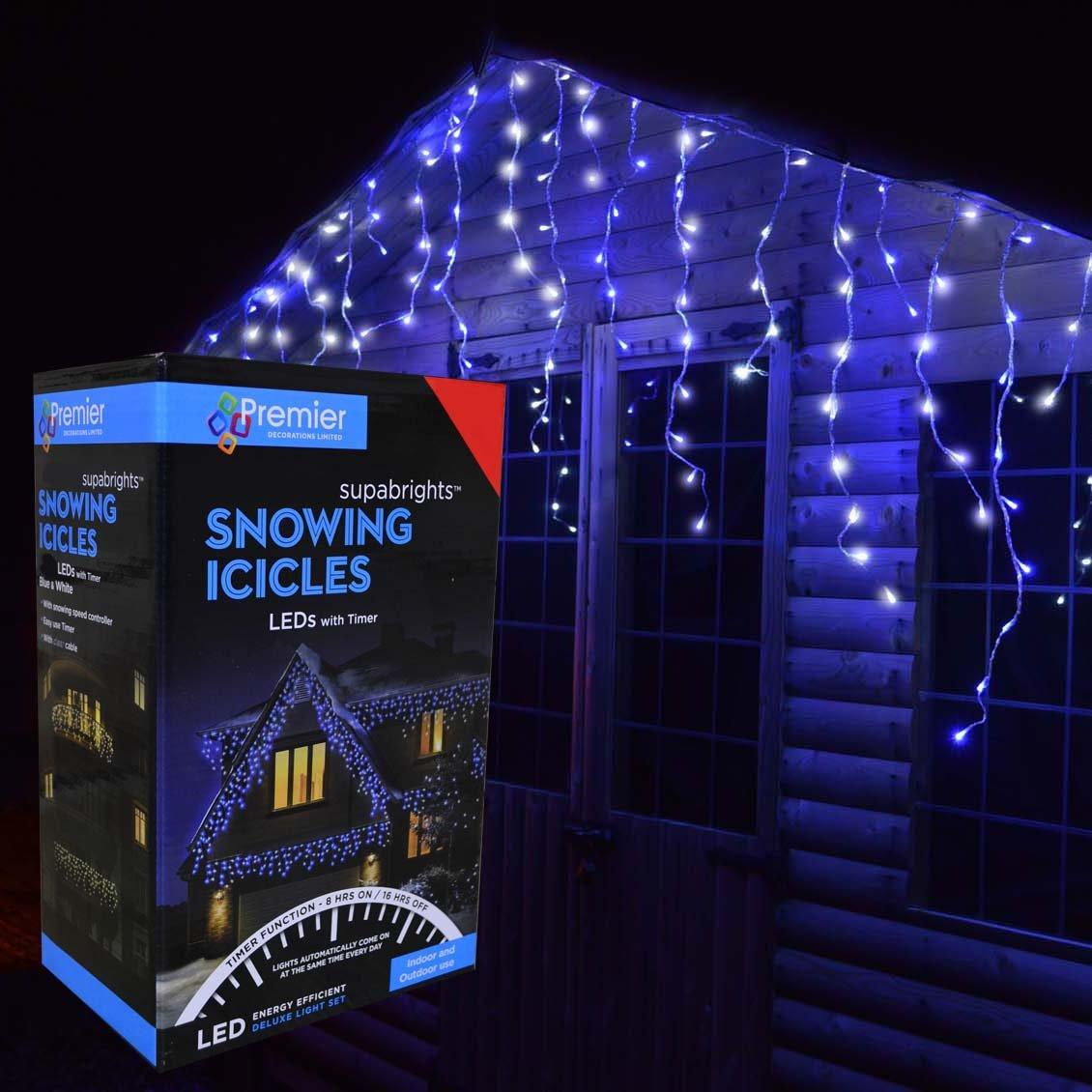960 LED 23.8m Premier Snowing Iciclebrights Indoor Outdoor Multifunction Christmas Icicle Lights on 