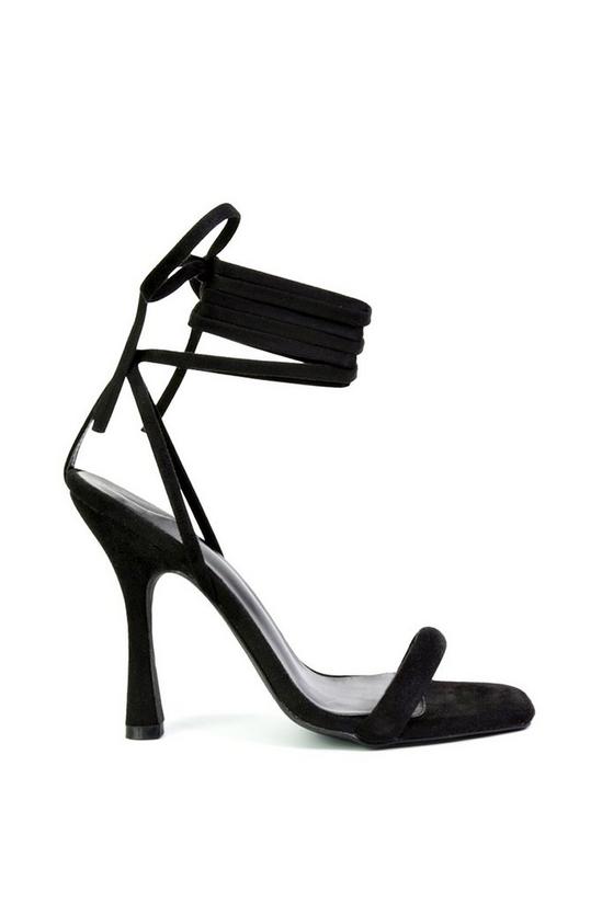 XY London 'Cary' Faux Suede Lace Up Square Toe Strappy Stiletto High Heels 1
