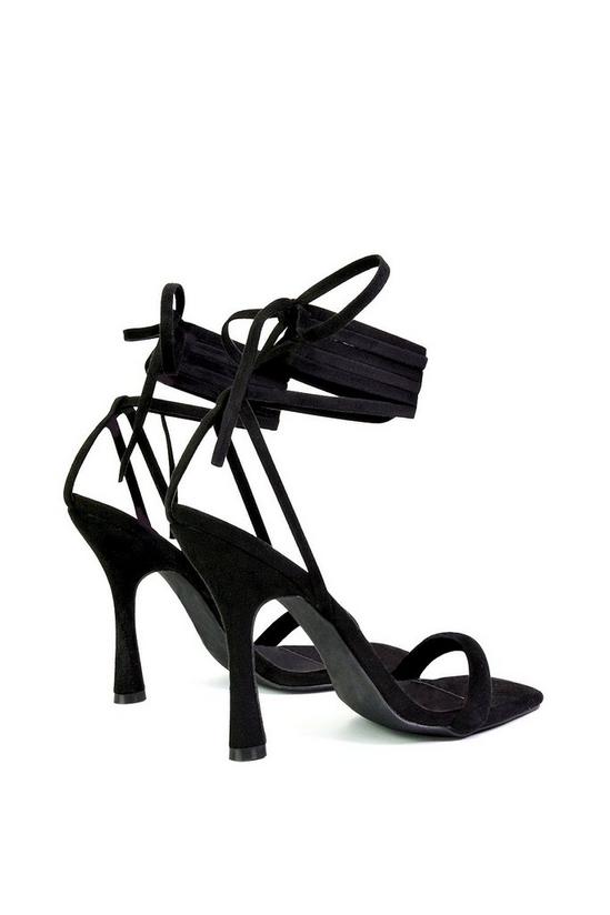 XY London 'Cary' Faux Suede Lace Up Square Toe Strappy Stiletto High Heels 3