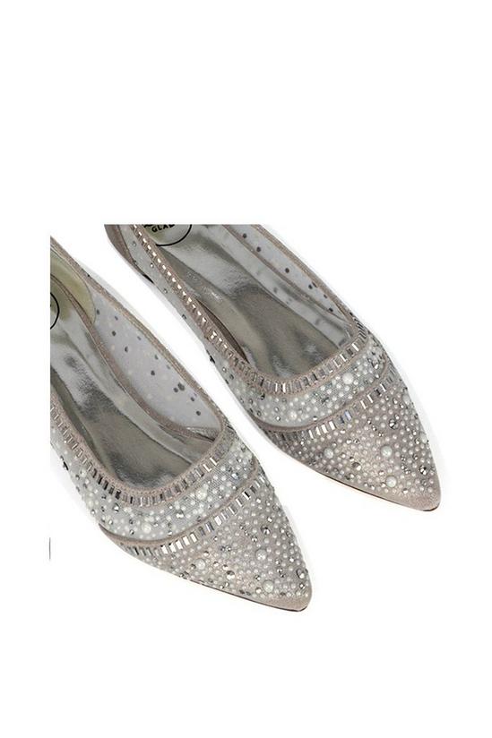 XY London 'Vivian' Pointed Toe Sparkly Diamante Wedding Bridal Pump Flats 5