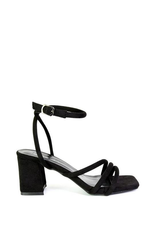 XY London 'Trixie' Square Toe Buckle Up Ankle Strappy Mid Block Heel Sandals 1