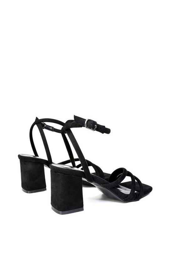 XY London 'Trixie' Square Toe Buckle Up Ankle Strappy Mid Block Heel Sandals 3