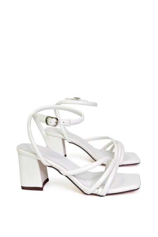 XY London 'Trixie' Square Toe Buckle Up Ankle Strappy Mid Block Heel Sandals 2