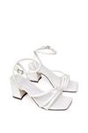 XY London 'Trixie' Square Toe Buckle Up Ankle Strappy Mid Block Heel Sandals thumbnail 4