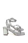 XY London 'Trixie' Square Toe Buckle Up Ankle Strappy Mid Block Heel Sandals thumbnail 2